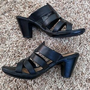 Croft & Barrow Black Heeled Mules